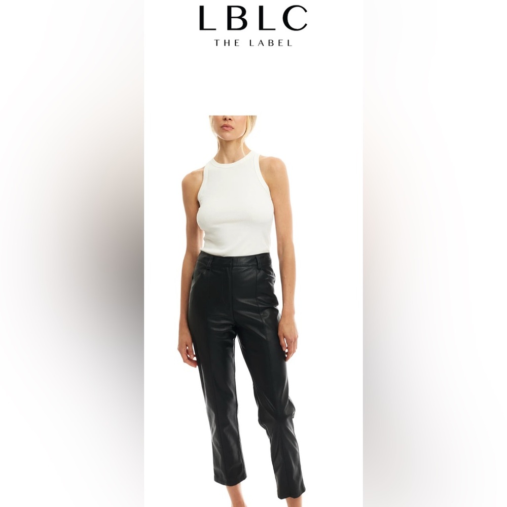 LBLC The Label Black Women's Jen Trouser Vegan Leather Pant size Large